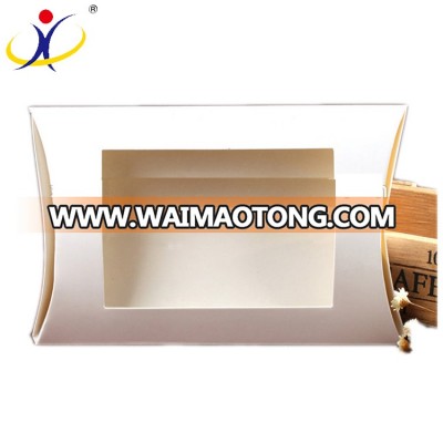 Customized Size Recycled Cardboard Pillow Shape Paper Box with Window Wholesale